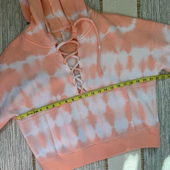 Free People Movement Orange White Creamsicle Fleece Lined Oversized Hoodie Small - Picture 7 of 10